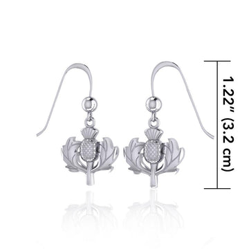 Scottish Thistle Silver Earrings TE2872 - Jewelry